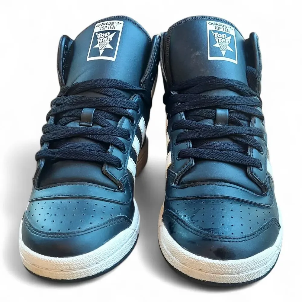 Adidas Top Ten Retro Black White Size 7 Men's Basketball Sneakers - Picture 5 of 10